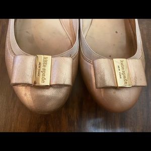 Kate Spade rose gold ballet flats